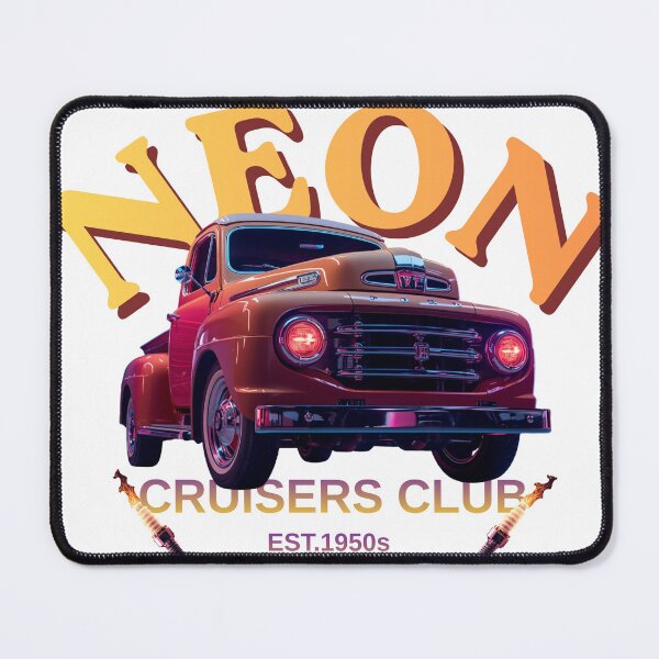 Item preview, Vintage Red Pickup Truck Neon Cruisers Club designed and sold by CiNi13.
