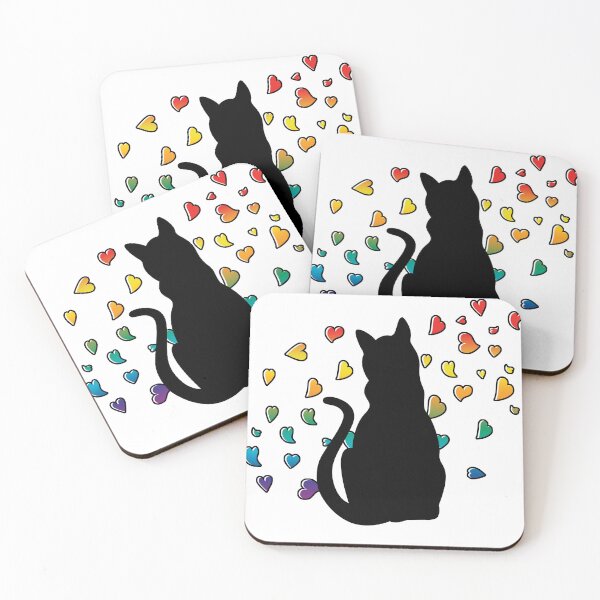 Item preview, Lovely Cat and Colorful Hearts designed and sold by HectorCantres.
