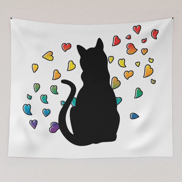 Item preview, Lovely Cat and Colorful Hearts designed and sold by HectorCantres.