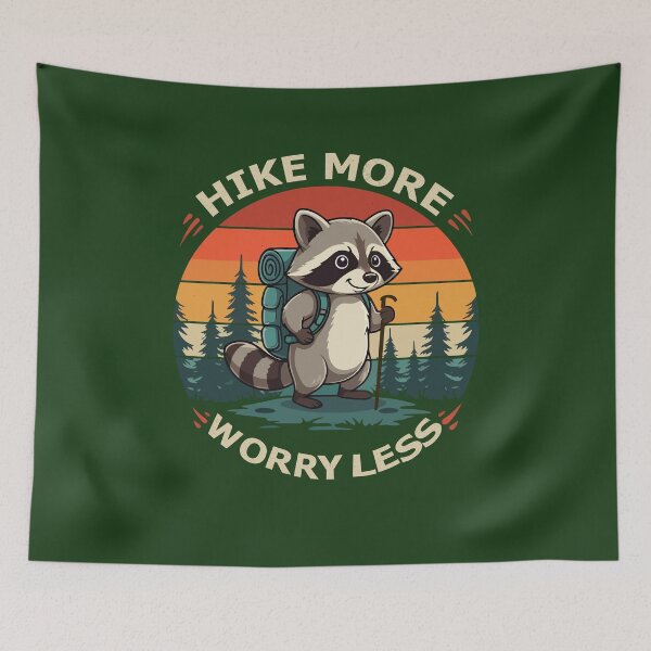 Item preview, Hike More Worry Less Funny Hikking hiking for beginners tips and gear tops Gifts T-shirt designed and sold by MalwasBasket.
