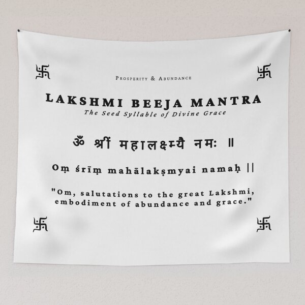 Item preview, Lakshmi Beeja Mantra – Divine Grace & Wealth Attraction | Sanskrit Spiritual Text Art designed and sold by InevitableAum.