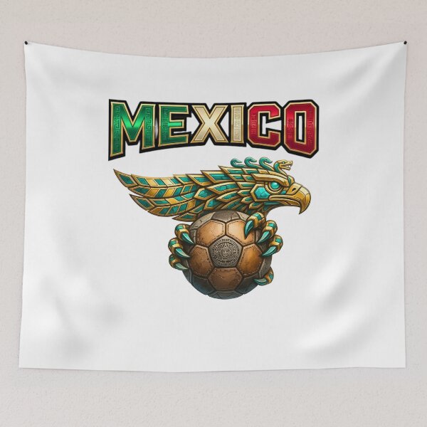 Item preview, Mexico Soccer Aztec Eagle Design, Mexican Pride Futbol Art designed and sold by ArtSpark Studio.
