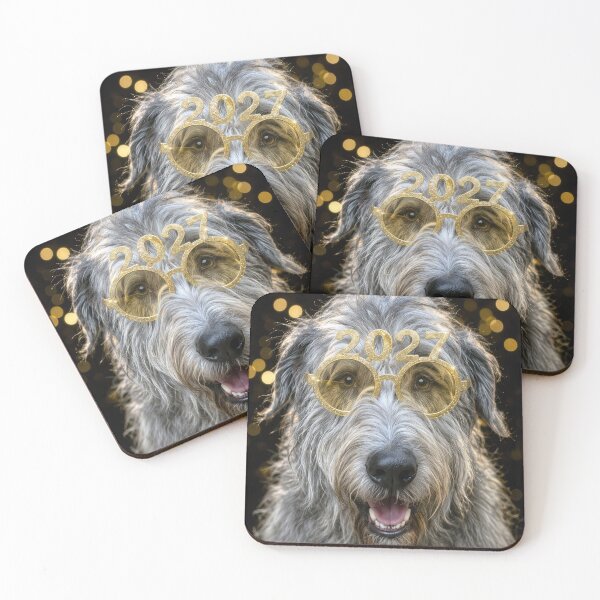 Item preview, New year 2027 Irish Wolfhound Party Animal designed and sold by Maria Dryfhout.