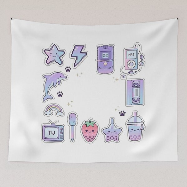 Item preview, Pastel Y2K Aesthetic Sticker Pack - Retro 2000s Nostalgia & Kawaii Icons designed and sold by Csstoree.