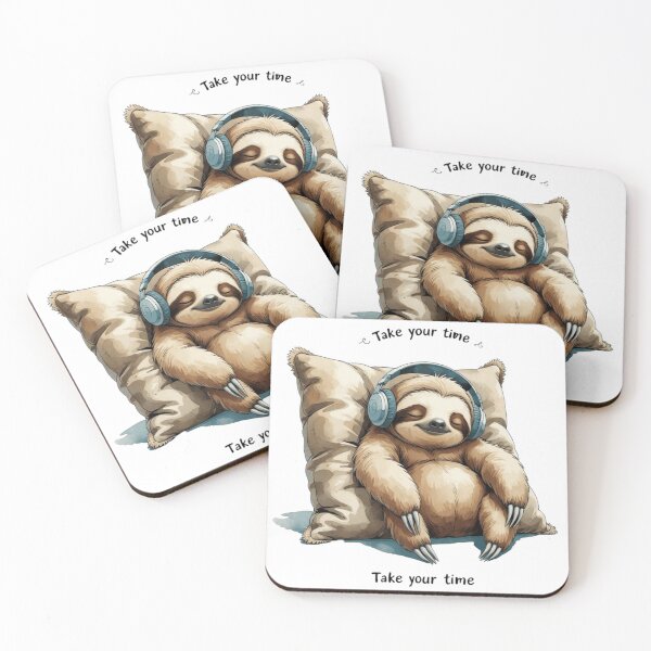 Item preview, Take Your Time Cute Sloth Mental Health Self Care Watercolor designed and sold by AQUILAKREO.