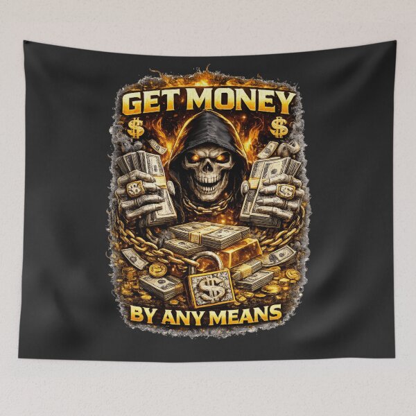 Item preview, Get Money By Any Means Skull designed and sold by Nixora.