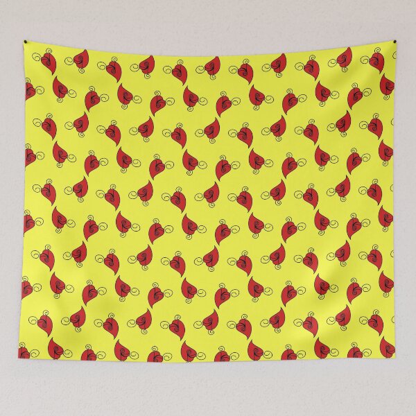 Item preview, Red Swirl Heart Pattern on Yellow designed and sold by AmaiDream.