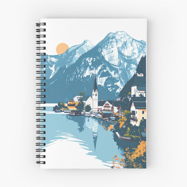 Item preview, Hallstatt Austria Travel Poster - Alpine Lake Village Landscape designed and sold by pod24.