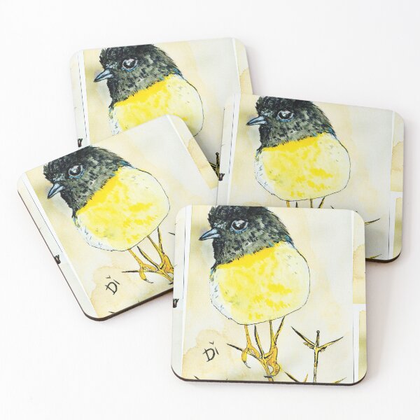 Item preview, Aesthetic aquarelle bird in black and yellow designed and sold by Dilyana Rumenova - Shantabella.
