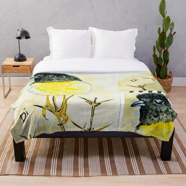 Item preview, Aesthetic aquarelle bird in black and yellow designed and sold by Dilyana Rumenova - Shantabella.