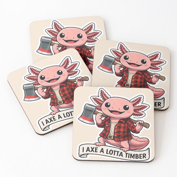 Item preview,  I Axe A Lotta Timber Axolotl – Funny Lumberjack MEME designed and sold by AnimalAirtistry.