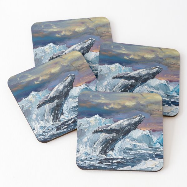 Item preview, Humpback Whale Breaching in Arctic Ocean Painting designed and sold by Meteor Destroyer.