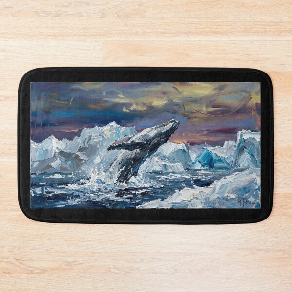 Item preview, Humpback Whale Breaching in Arctic Ocean Painting designed and sold by Meteor Destroyer.