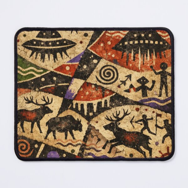 Item preview, stone age visions cave art style colorful abstract design designed and sold by SmashingDeals.