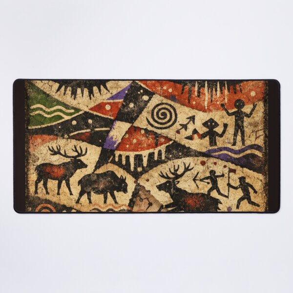 Item preview, stone age visions cave art style colorful abstract design designed and sold by SmashingDeals.