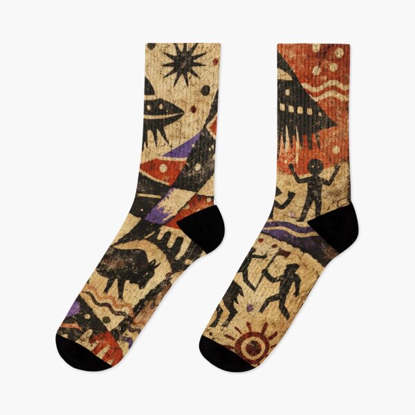 Item preview, stone age visions cave art style colorful abstract design designed and sold by SmashingDeals.