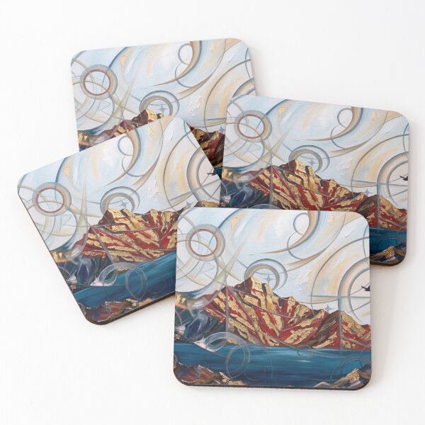 Item preview, Abstract Mountain Landscape with Geometric Circles and Lake designed and sold by Meteor Destroyer.