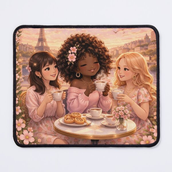 Item preview, La Vie En Rose Paris Café Aesthetic Sticker | Cute Best Friends Coffee Moment | Soft Girl Lifestyle Illustration designed and sold by PrincSaraStudio.