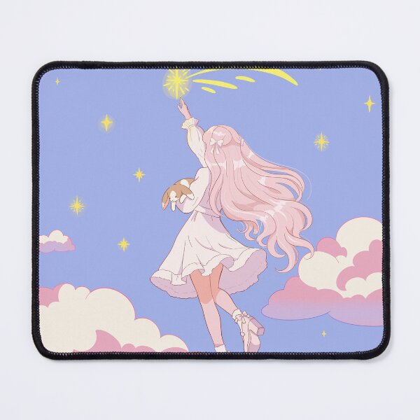 Item preview, dreamcore pastel girl pink hair pink clouds anime style pastel aesthetic designed and sold by Mypixieart.