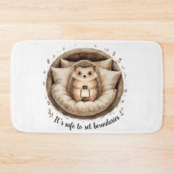 Item preview, Its Safe To Set Boundaries Cute Hedgehog Mental Health Watercolor designed and sold by AQUILAKREO.