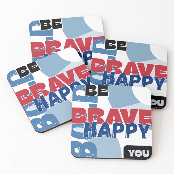 Item preview, Be Bold Brave HappyYou - Positive Red Blue - Affirmation designed and sold by LAJdesigns.