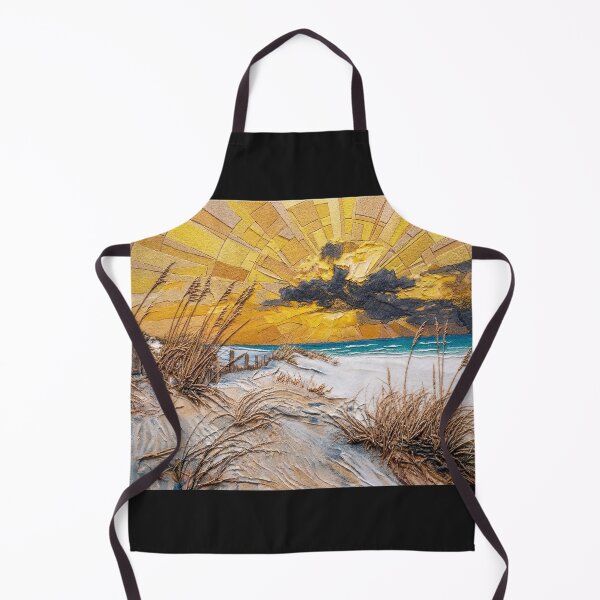 Item preview, Golden Beach Sunset with Dunes Coastal Landscape Art designed and sold by Meteor Destroyer.