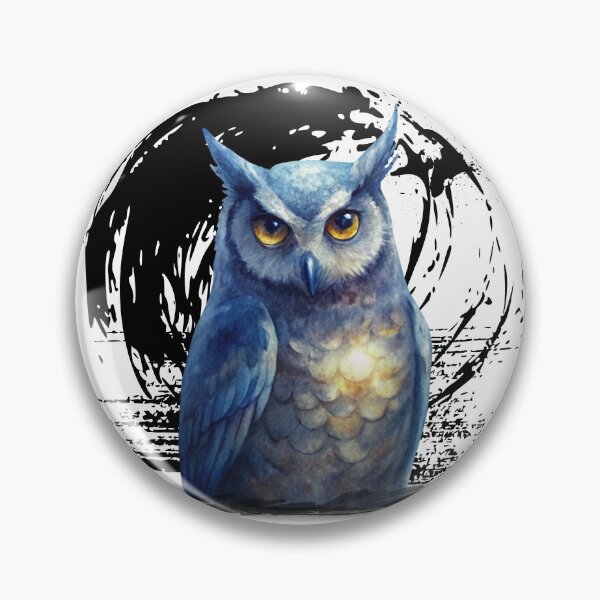 Item preview, Mystical Glowing Owl Art – Watercolor Night Owl Illustration, Spiritual Animal Design, Dark Aesthetic Wall Art designed and sold by ChenEngEng.