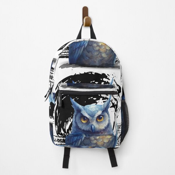 Item preview, Mystical Glowing Owl Art – Watercolor Night Owl Illustration, Spiritual Animal Design, Dark Aesthetic Wall Art designed and sold by ChenEngEng.