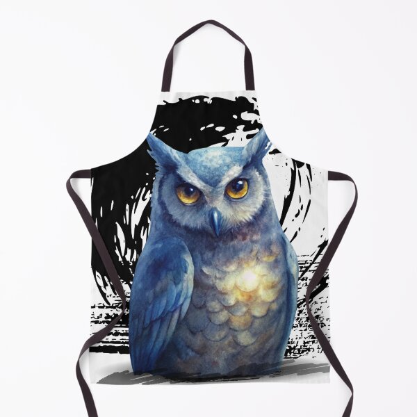 Item preview, Mystical Glowing Owl Art – Watercolor Night Owl Illustration, Spiritual Animal Design, Dark Aesthetic Wall Art designed and sold by ChenEngEng.