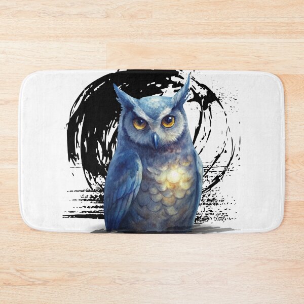 Item preview, Mystical Glowing Owl Art – Watercolor Night Owl Illustration, Spiritual Animal Design, Dark Aesthetic Wall Art designed and sold by ChenEngEng.