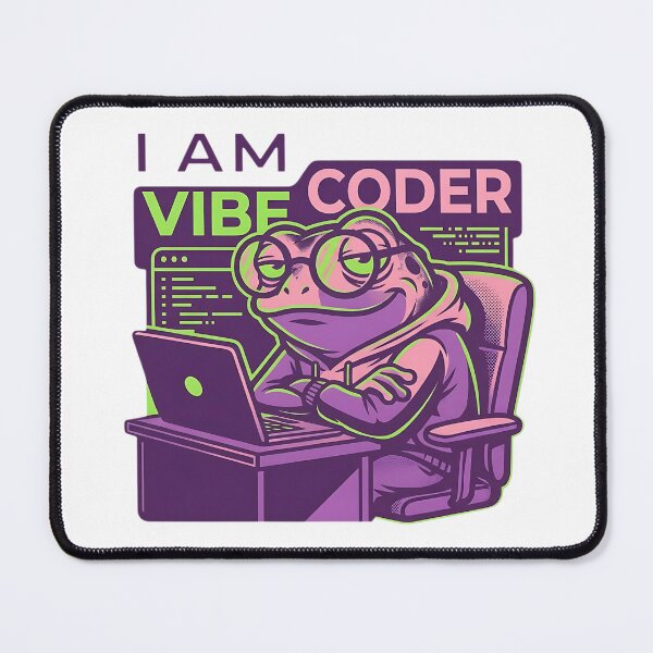 Item preview, Vibe Coder Frog - Funny Aesthetic Programmer Meme designed and sold by Urben Loop.