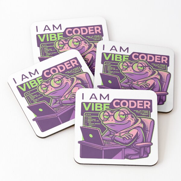 Item preview, Vibe Coder Frog - Funny Aesthetic Programmer Meme designed and sold by Urben Loop.