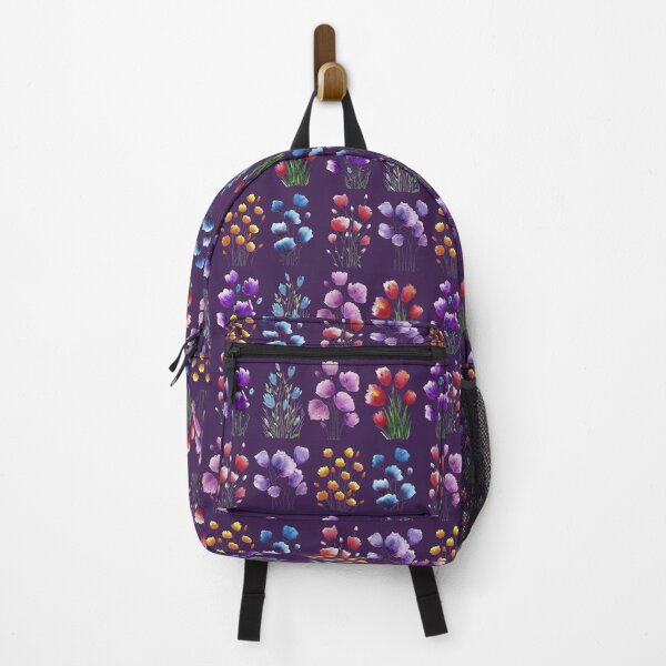 Item preview, Patten with bouquets of flowers Dark Violet background designed and sold by VitSArt.