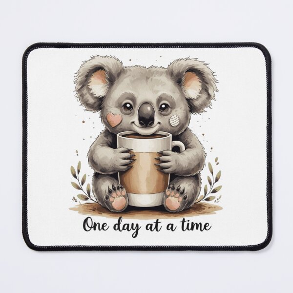 Item preview, One Day At A Time Cute Koala Mental Health Self Care Watercolor designed and sold by AQUILAKREO.
