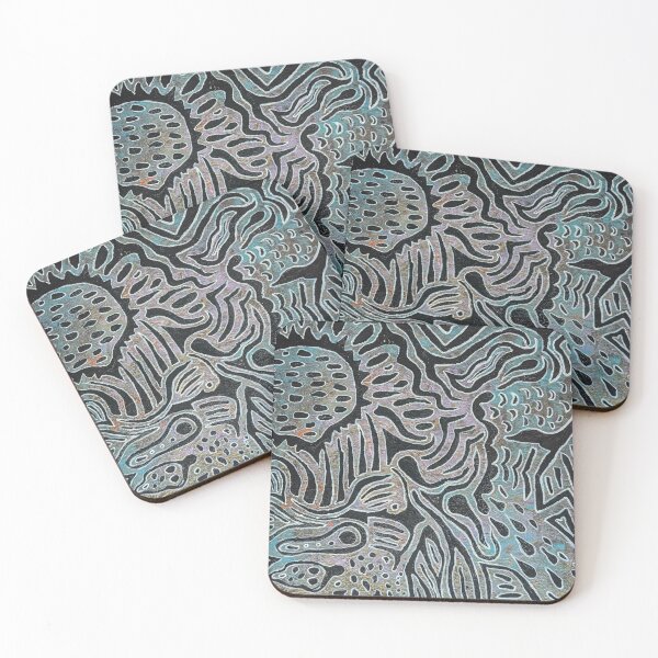 Item preview, Georgetta - Abstract Paint Pour with Metallic Overlay and Monochromatic Chaos designed and sold by Mad Mimzy Designs .