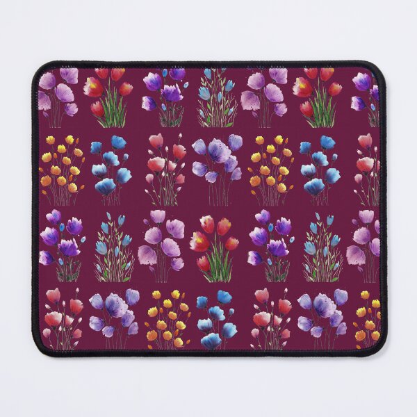 Item preview, Patten with bouquets of flowers Dark Pink background designed and sold by VitSArt.