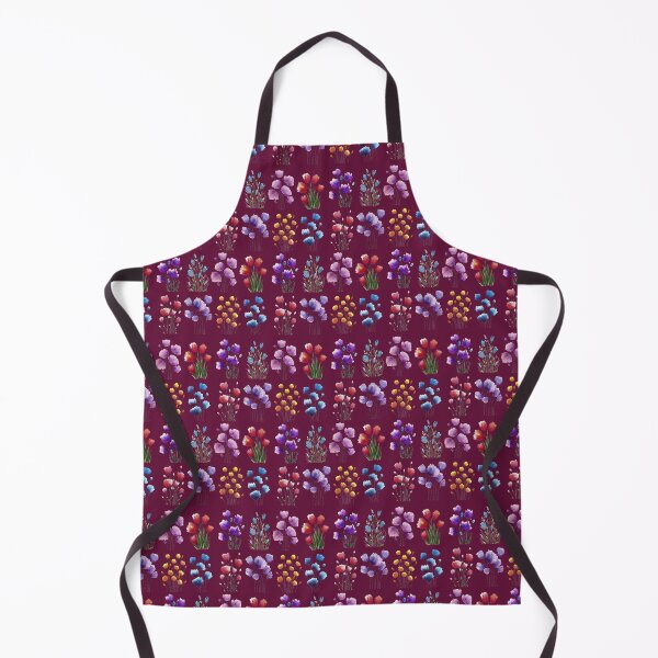 Item preview, Patten with bouquets of flowers Dark Pink background designed and sold by VitSArt.