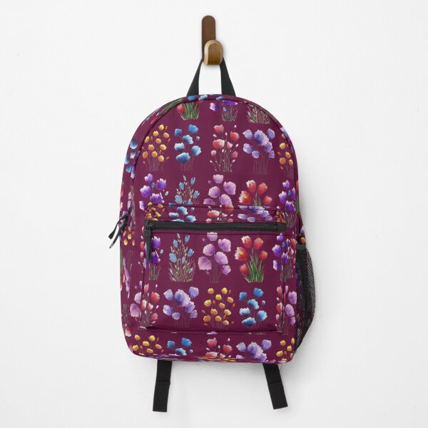 Item preview, Patten with bouquets of flowers Dark Pink background designed and sold by VitSArt.
