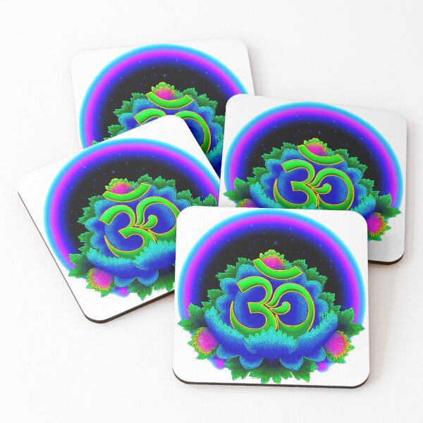Item preview, Neon Om Lotus Emblem - Glowing Spiritual Mandala designed and sold by Asapusri.