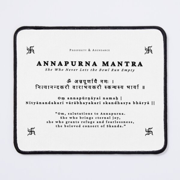 Item preview, Annapurna Mantra – Goddess of Nourishment & Abundance | Sanskrit Text Spiritual Design designed and sold by InevitableAum.