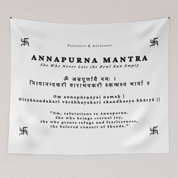 Item preview, Annapurna Mantra – Goddess of Nourishment & Abundance | Sanskrit Text Spiritual Design designed and sold by InevitableAum.
