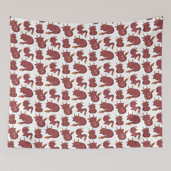 Item preview, 4 adorable red baby dragons - cozy mythical forest dragons playing & sleeping. designed and sold by aziza-doodles.