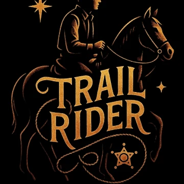 Artwork thumbnail, Trail Rider – Cowboy Design | Western Ranch Life, Rodeo & Horse Rider by Typologystudios