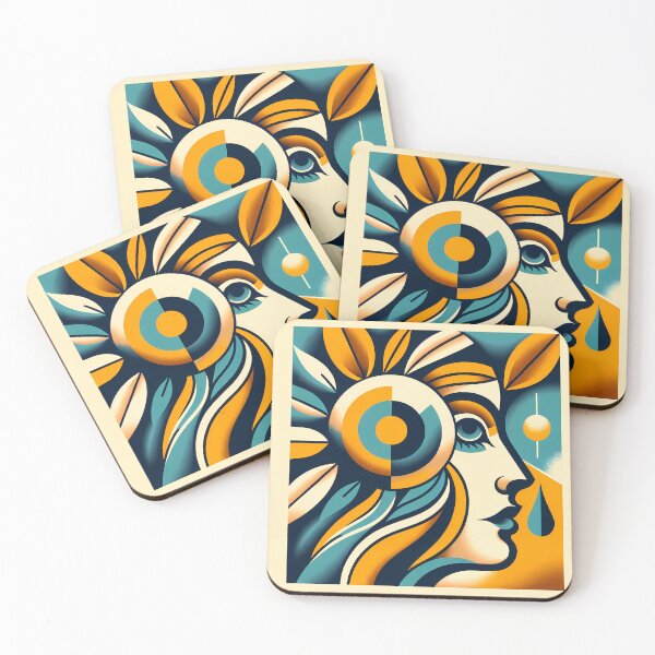 Item preview, Cubist Face with Floral Eye Motif designed and sold by InkSmithery.