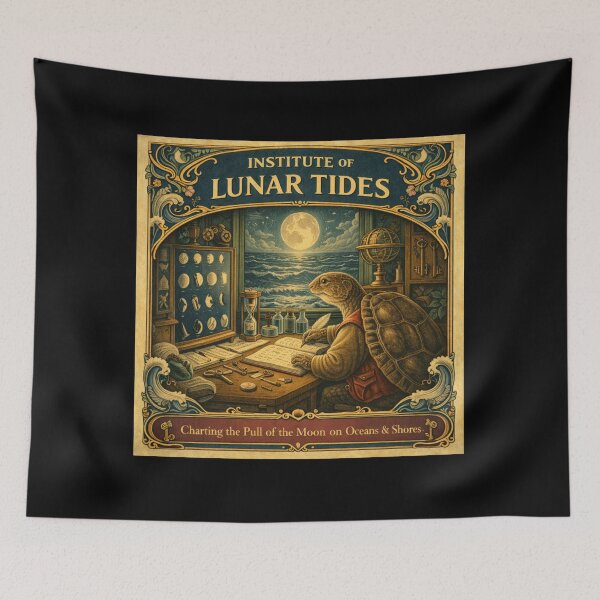 Item preview, Institute of Lunar Tides – Vintage Turtle Ocean Poster Art Nouveau designed and sold by Galskap.