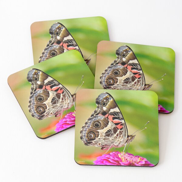 Item preview, Painted Lady Butterfly on Zinnia Flower designed and sold by AMacGPhilly.
