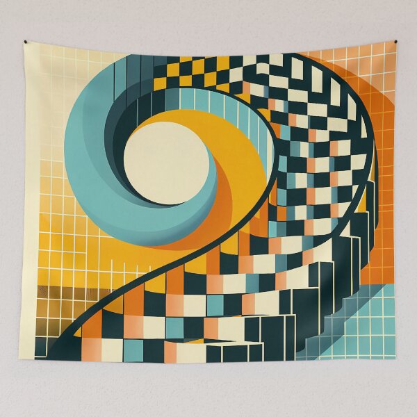 Item preview, Checker Spiral Grid Abstract designed and sold by InkSmithery.