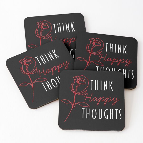 Item preview, Think Happy Thoughts – Minimalist Rose Inspirational Design designed and sold by Ossara Design.