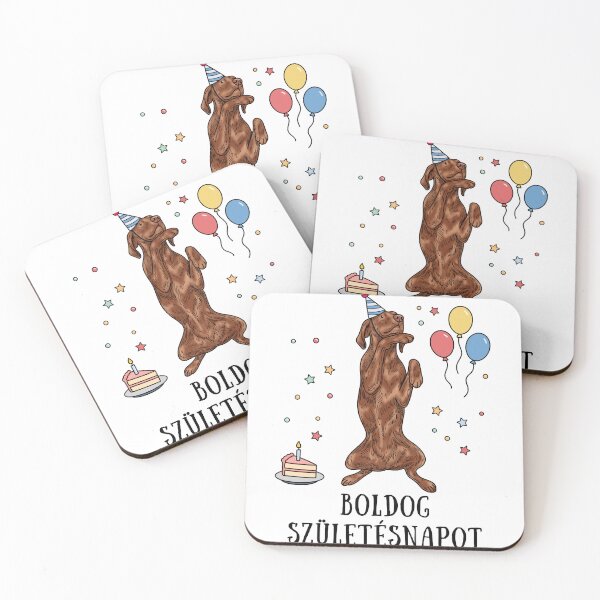 Item preview, Hungarian Vizsla Dog Birthday Illustration designed and sold by Blupunk.