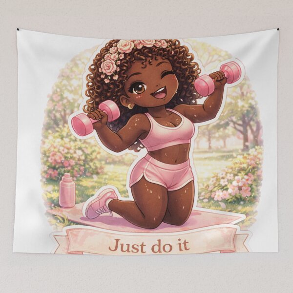 Item preview, Cute Workout Motivation Sticker | Soft Girl Fitness Aesthetic | Gym Girl Illustration | Self Love Fitness Vibes designed and sold by PrincSaraStudio.